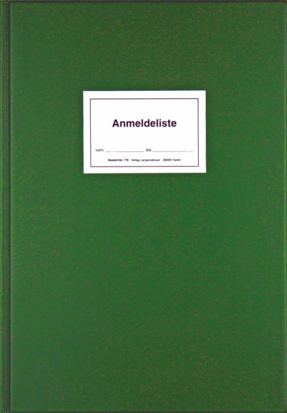 Anmeldeliste als Buch