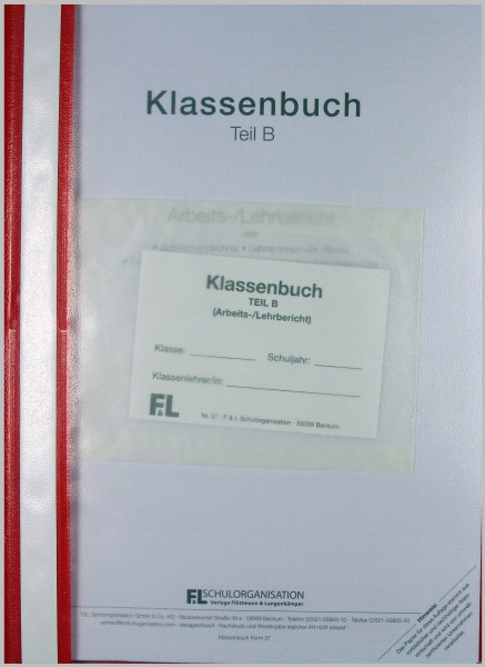 Klassenbuch GRS NRW Teil B wochenweise, Inhalt