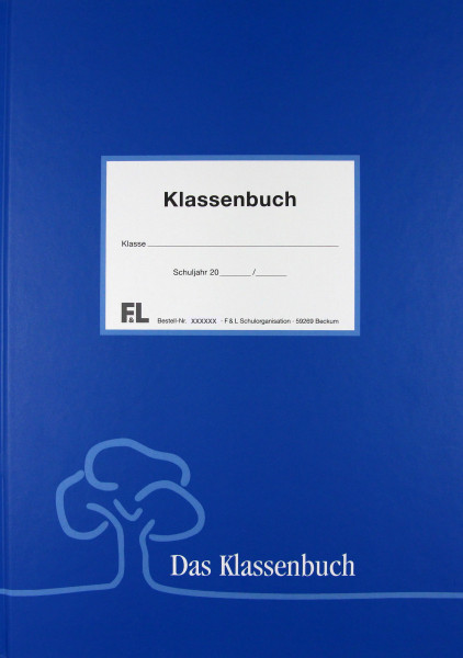 Klassenbuch komplett blaue Buchdecke PVC Frei