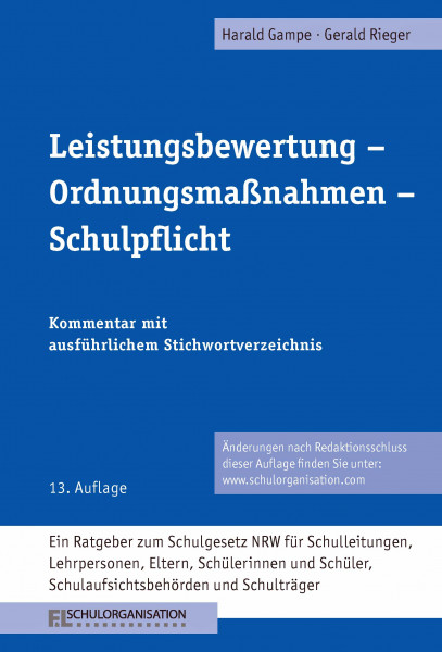 Leistungsbewertung-Ordnungsmaßnahmen-Schulpflicht Schulrecht NRW